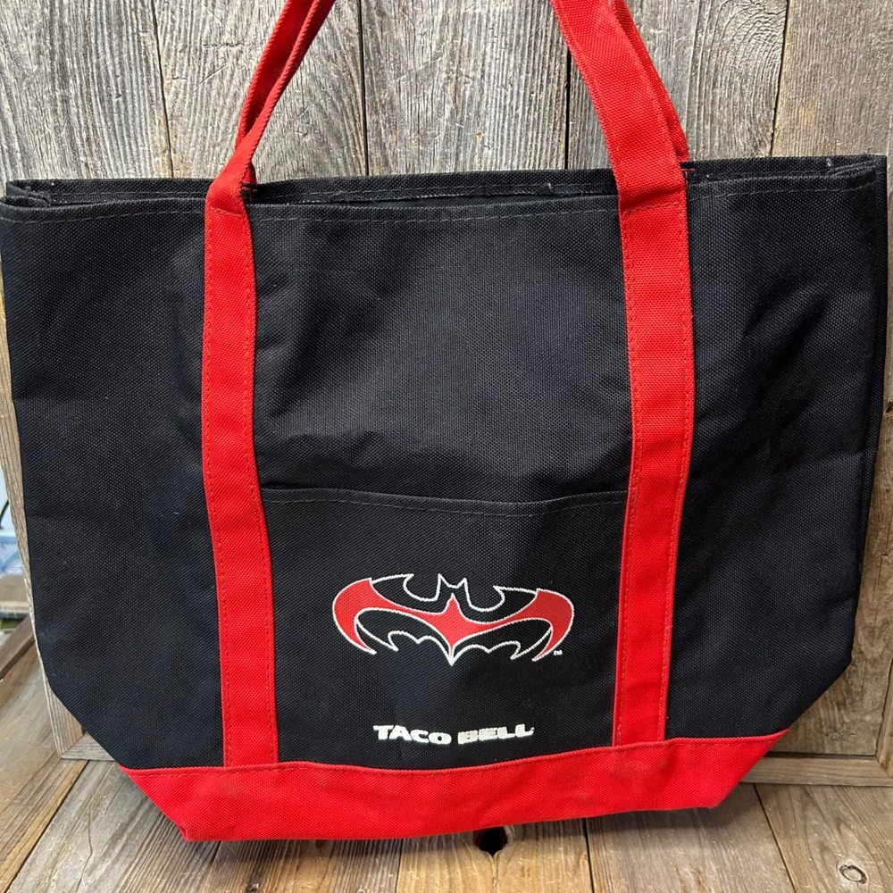 Vintage Taco Bell‎ Batman Forever Promo Tote Bag Black Red 90s Movie Collectible